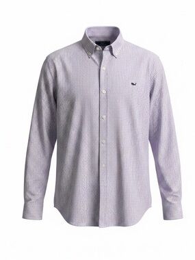 Vineyard Vines Lavender Micro Gingham Button-Down Shirt - Men's size XL
